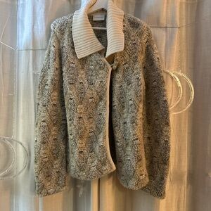 Liz Claiborne Cozy Neutral Cream Women's Sweater Cardigan